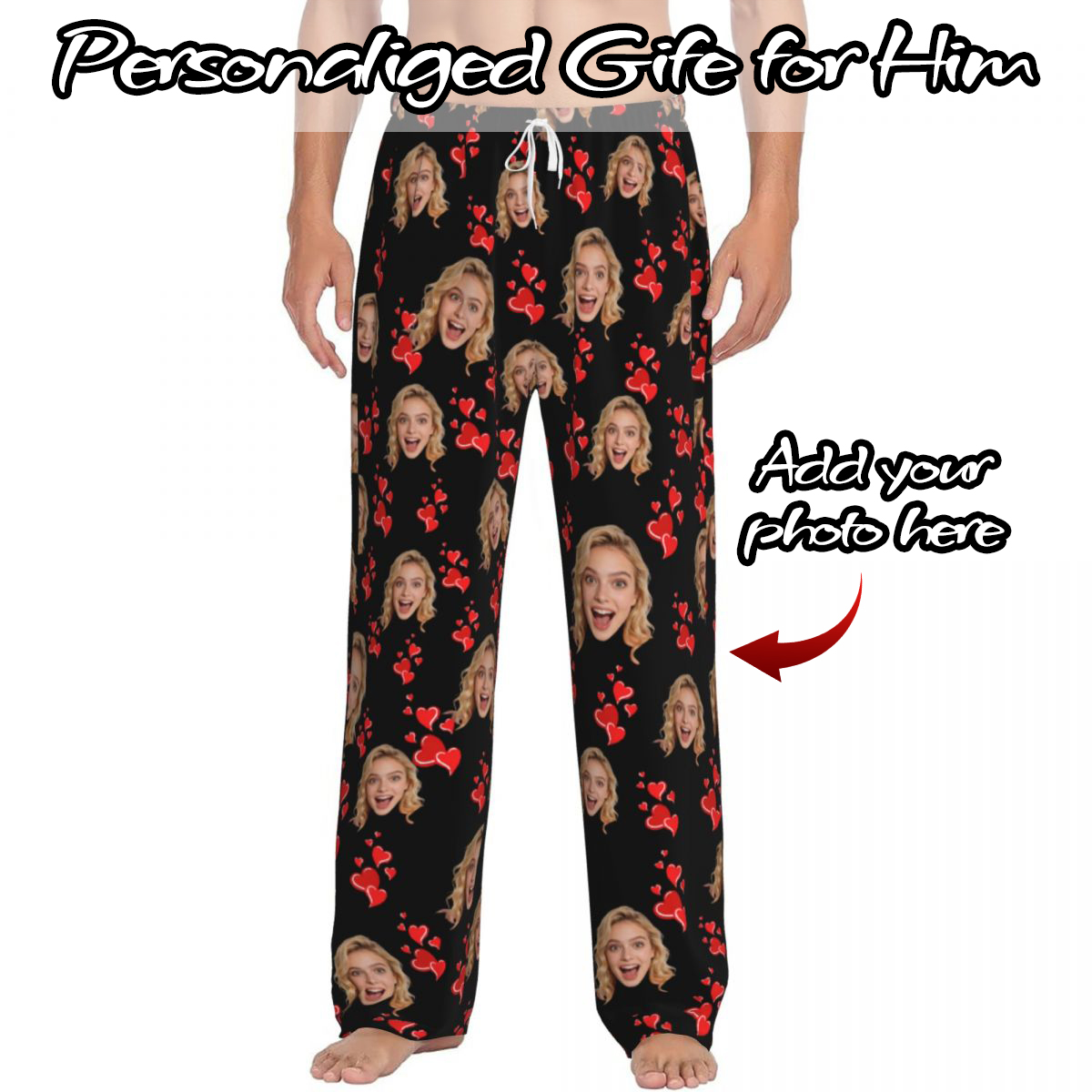 Thermal Long John - กางเกงนอนลายภาพถ่ายส่วนตัว ชุดนอนแขนยาวอุ่นสบายสำหรับผู้ชายและผู้หญิง ของขวัญคริสต์มาสสุดสนุก