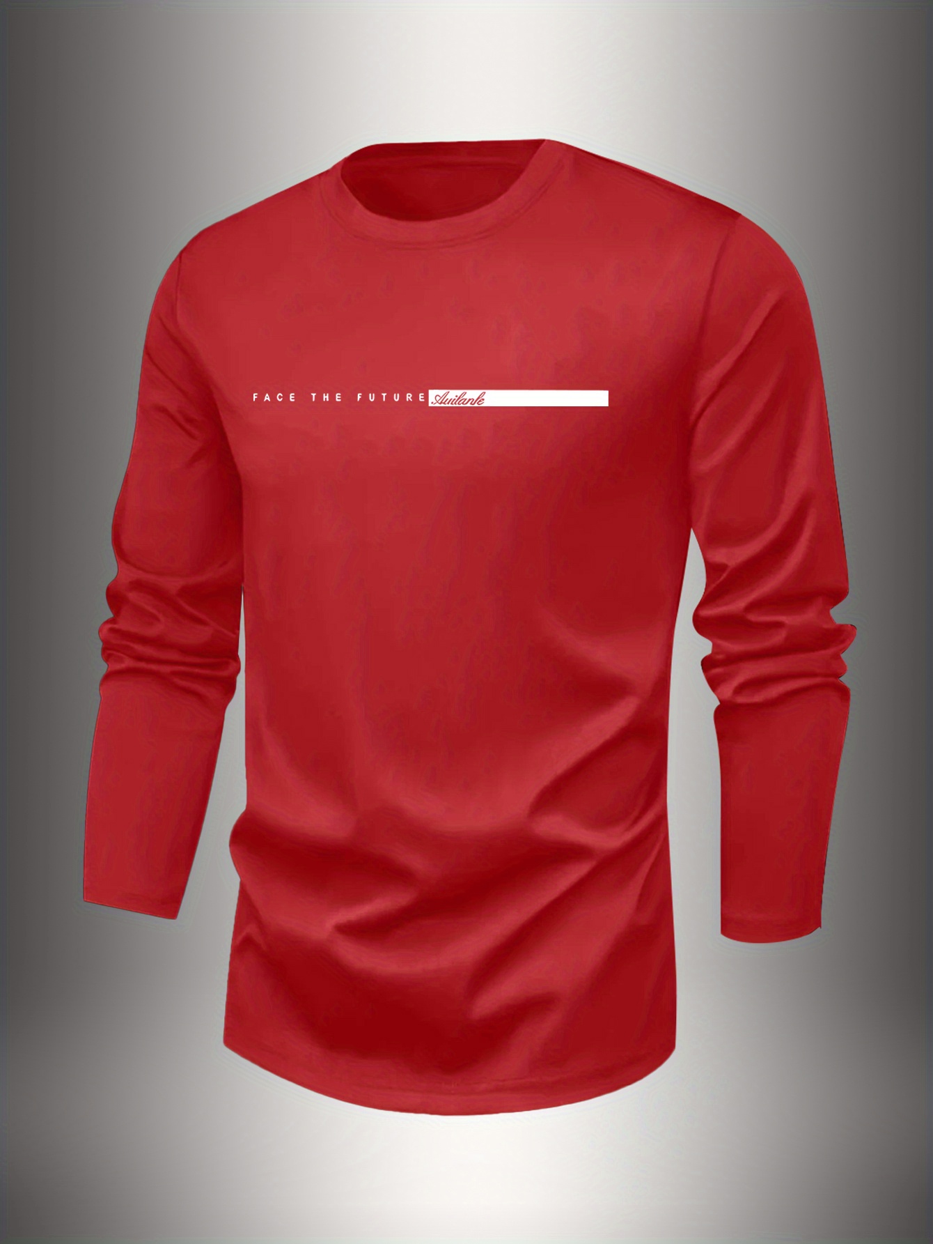 Undershirt Crew Neck - เสื้อยืดคอกลมแขนยาวผู้ชายผ้าฝ้าย 100% ทรงหลวม ไซส์ใหญ่ สไตล์สตรีทแวร์ เสื้อสเวตเชิ้ตสำหรับฤดูใบไม้ร่วงและฤดูใบไม้ผลิ