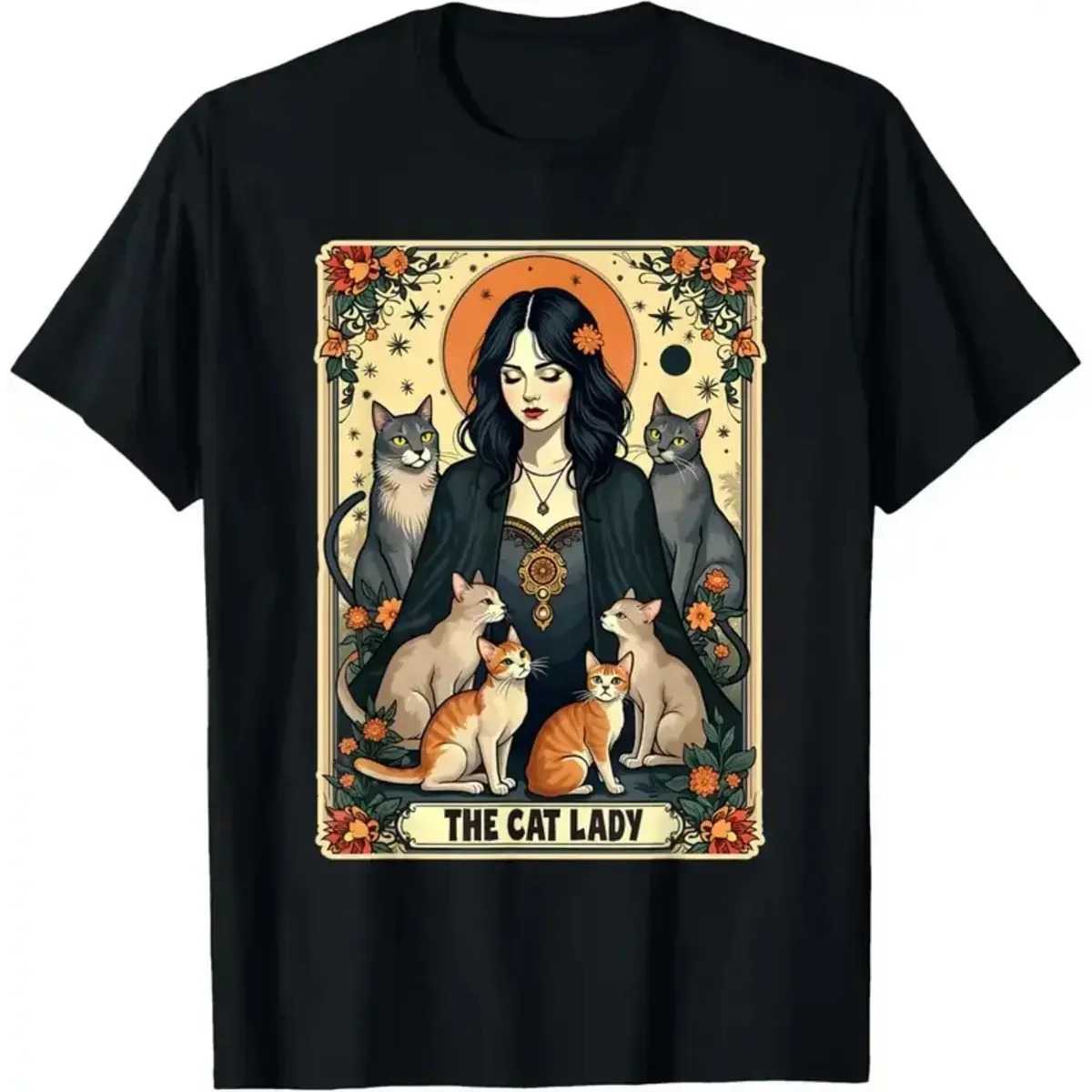 เสื้อยืดลายการ์ดทาโรต์ The Cat - Undershirt Crew Neck บทวิจารณ์และราคา
